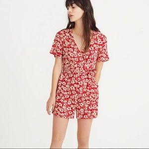 MADEWELL Wrap-Front Romper in Mini Daisy SIZE 14